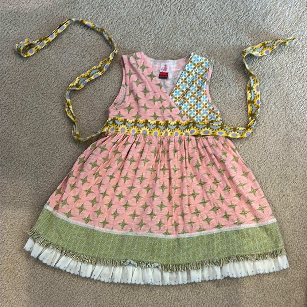 Matilda Jane Pink and Green Daisy and Starburst Dress